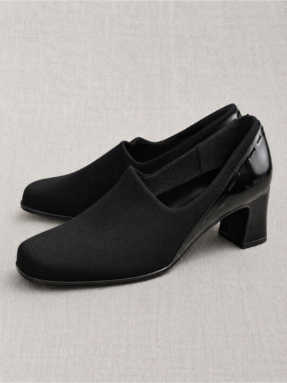 🩰2/44$ Elegant Black Low Block Heel Slip-On Pumps